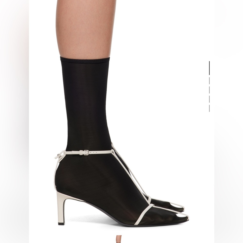 Jill Sander black and white ankle sock sandal boots size 36.5 NWT